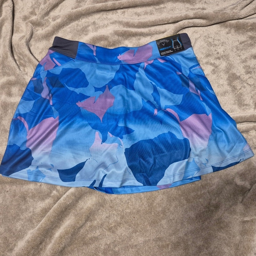Callaway Womens Truesculpt Golf Skort Blue Sea Star Opti-Dri Skirt Size Medium